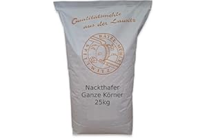 ‎ZANASTA Nackthafer ganzkörnig 25kg von Rätze-Mühle ganze Körner Kerne 100% regional naturbelassen