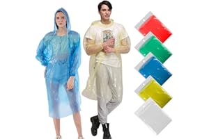 Chyaya Emergency Waterproof Ponchos for Adults with Hood and Sleeves, Suitable for Festivals, Camping and Everyday Commute (Multicolor)
