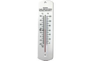 Brannan Workplace Thermometer – Recommended Temperatures for Workplace Ideal for Factory Office Shop Catering Wall Health Safety and Welfare Regulations