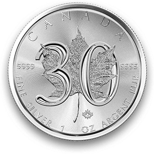 Preisvergleich Produktbild Silbermünze Maple Leaf 1 Unze - (1 Stück 30 Jahre - 2018)