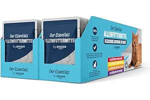By Amazon - Alleinfuttermittel für ausgewachsene Katzen- Fleischauswahl in Sauce, 4.8 kg, 100g (48er-Pack)