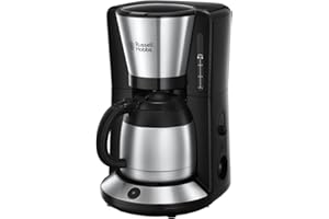 Russell Hobbs Cafetière filtre [Technologie WhirlTech pour extraction & arôme optimaux] Adventure (8 tasses, verseuse Isotherme 1L, Auto Off, antigoutte, 1100W) Machine à café 24020-56