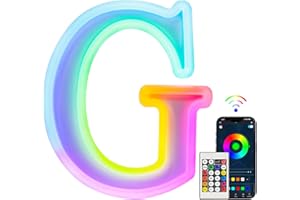 Tosakey Light Up Letters, LED Letter Lights Sign 18 Color Changing with Bluetooth App Remote Night Lights Gift for Girl Boy Women Birthday Christmas Party Wedding Bar Decor (N)