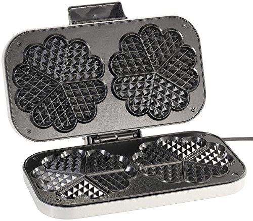 Rosenstein & Söhne Waffeleisen für 2 Herzwaffeln, 1.300 Watt - 3