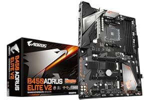 Gigabyte B450 AORUS Elite V2 Motherboard - Supports AMD Series 5000 CPUs, up to 3600MHz DDR4 (OC), 2xPCIe 3.0 x4 M.2, WIFI, GbE LAN, USB 3.1 Gen 1
