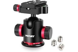 YOUTHINK Rotule Photo Appareil Ball Legere Camera de Trépied Tête 360° Rotatif en Métal Professionnel Panoramique Vidéo et Caméscopesavec Dégagement Rapide Plaque 1/4" et Niveau à Bulle Jusqu'à 10 kg Noir