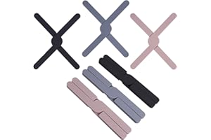 Canghai 3 Pack Folding Silicone Trivet, Non Slip Heat Resistant Kitchen Pot Holder Pads Placemats for Hot Pans, Cup, Dishes, Plates (21.5 x 3.6 x 1.6cm (Closed))