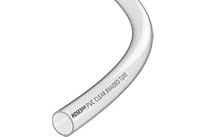 HOSES UK 25mm (1") ID Braided PVC Tubing, Flexible Clear Water Hose 3m