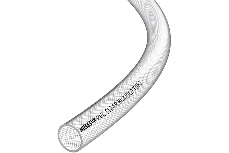 19mm (3/4") ID Braided PVC Tubing, Flexible Clear Water Hose 2m