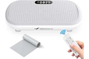 MERACH Plateforme Vibrante Puissante pour L'entraînement et la Mise en Forme, Amplitude de 13 mm, Capacité de Poids de 200 kg, Pédale en Silicone, Haut-Parleur Bluetooth Intégré