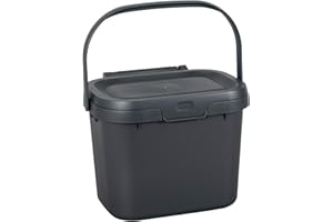 Addis 518251 Everyday Kitchen Food Waste Compost Caddy Bin, 4.5 Litre, Sliver, Metallic Silver