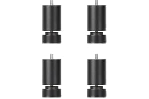SJASD 4 Paczki Regulowane Nogi Szafek Ze Stopu Aluminium, Gwintowane Nogi Sofy M10 Metalowe Nogi Stolika Kawowego, Do Pralki Biurkowej,Black,8cm(3inch)