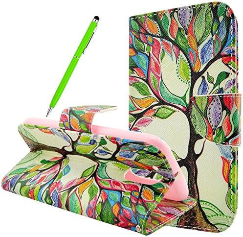 Motorola Moto G4 Case, Vanlog Moto G4 Plus Premium Leather Case Flip Wallet Bag Cover Folio Leather Book Case Build in Card Holders and Stand Function with Tree Pattern Design Leather Shell for Moto G4/G4 Plus