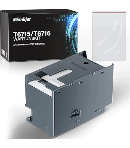 HEMEINY Lot De 3 Boîtes De Maintenance E-6716 Compatibles T6715 T6716 C13T671600 C13T671500 Avec Puce