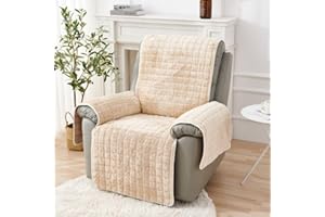 XRDSHY Sofa Armlehnenbezüge, Sesselschoner Sesselauflage, Fernsehsessel Schutzbezug Anti-Rutsch, Relaxsessel Bezüg Sesselüberzug für Zuhause mit Kindern und Haustieren Hund,Beige1-1 Sitz(53 * 190cm)