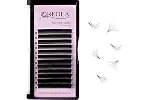 Extension Ciglia Volume Oreola 0.07D 10-15mm Ciglia a Ventaglio Facili, 1 Secondo Ciglia A Smazzamento, Ciglia Piatte per Creare Ciglia Extension 3D 4D 6D 8D 10D 10D Seta per Uso Professionale