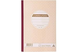 Le Dauphin - Réf. 1183D - Lot de 5 manifolds COMMANDES - papier autocopiant - triplicata (1 original et 2 copies) - 50 feuilles - format 21 x 14,8 cm - couverture vernie