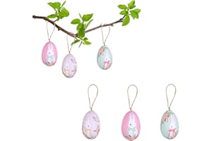 ‎HANWIN Hanwin Ostereier, Ostereier zum Aufhängen,Ostereier zum Aufhängen Draußen, Osterdeko zum Aufhängen, 0sterei (6 Stück)