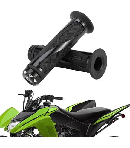 Paire De Poignées De Scooter Progrip Modèle 732 - Double Densité - 125 Mm - Couleur Vert Fluo/Noir - 4