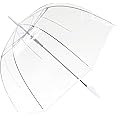 ThreeH Clear Bubble Umbrella Curved Handle Sturdy Plastic Transparent Dome 8 Ribs Auto Open Stick Umbrella