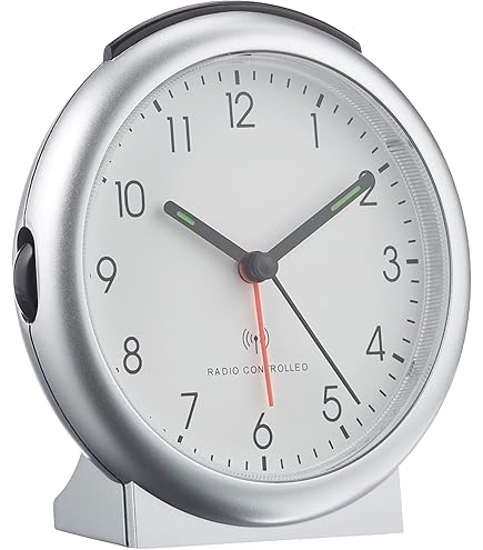 TFA Dostmann Radio-réveil Analogique Radio-piloté En Plastique, Argent