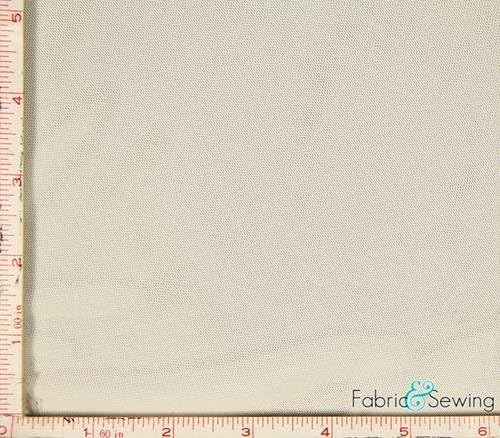 Cream Beige Power Mesh Net Fabric 4 Way Stretch Nylon Spandex Lycra 58-60 by Sewing Fabric