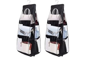 Ktnyl 2 Piezas Bolsa de Almacenamiento para Guardarropa, Organizador del Armario Bolso, Organizador Colgador De Bolsos para El Armario, para La Universidad, Estudiante, Sala De Estar