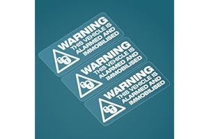 HastingsDesigner 3x WARNING VEHICLE ALARMED AND IMMOBILISED Security Car Van Taxi Window Stickers