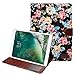 Produktbild elecfan iPad Pro 10.5 Zoll Hülle, Blumen-Tuch Mädchen Niedlich Smart Cover Flip Folio Schutzhülle mit Ständer Funktion und Dokumentschlitze für Apple iPad Pro 10.5 Zoll Tablet - Schwarz