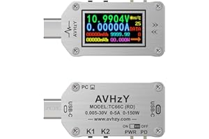 AVHZY RD TC66C 30V 5A Type-C Spannung Strom Leistungsmesser, PD Trigger, Ladegerät Power Bank Tester, Farb Digital LCD Display Bluetooth USB Tester