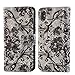 Produktbild iPhone X Hülle Leder,LuckyW Schwarze Spitze Lederhülle für Apple iPhone X/10 (5.8 zoll) Ledertasche Flip Wallet Kuntsleder Handyhülle Tasche Protective Shell Folio Klapphülle mit Magnetverschluss Etui