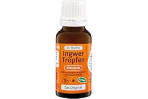Ingwer Tropfen klassisch Dr. Muches | Hochdosierte Gingerole und Shogaole | Ingwertee, Ingwerwasser & Ingwershot to go | Auch zum Würzen | Vegan und in Premium-Qualität | 1x20 ml