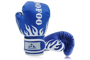 GROOFOO Guantoni da Boxe per Bambini 4oz 6oz Guanti da Boxe Sparring Allenamento per MMA Muay Thai Kick Boxing età da 3 a 14 Anni