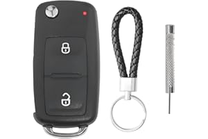 ZIGefofo 2 Tasten Autoschlüssel Gehäuse Kompatibel mit VW T5 T6 Polo G Amarok Transporter Schlüsselgehäuse Fernbedienung Klapp Auto Ersatz Schlüssel Klappschlüssel Funkschlüssel Ersatzschlüssel