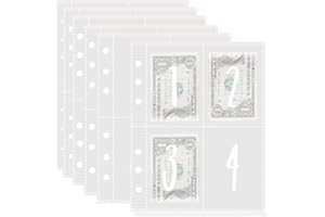 AYWFEY 100 Envelopes Money Saving Challenge, 50 Sheets A5 Ring Binder Inserts for Replacement,Savings Binder Accessories,Pre-Labeled 1-100 Money Pouches for Cash Stuffing