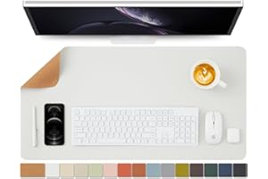 HOMIEAZICOZI Kork Schreibtischunterlage - Doppelseitige Schreibtischauflage für Büro und Zuhause - Als große Mausunterlage und Schreibtischmatten auf Schreibtischen（Weiß、80cmx40cm）