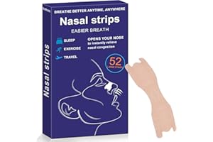 GOWORTH Nasal Strips, 52Pcs Snoring Strips for Men and Women, Nose Strips Anti Snoring Devices, Helps Reduce Snoring, Instantly Relieves Nasal Congestion & Improves Sleep, Anti Snore Strips Drug-Free