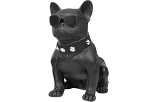 VAPERAMA CH-M10 Bulldog Speaker Head Rotatable Wireless Bluetooth frenchie Speaker, french bulldog speaker, creative speakers, bldg. speaker, dog shaped stereo sound music player [Black]