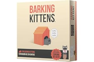 Exploding Kittens | Barking Kittens | Expansión | Juego de Cartas para los Amantes de los Gatos y las Explosiones | A Partir de 7 Años | De 2 a 10 Jugadores | 15 Minutos por Partida | Español