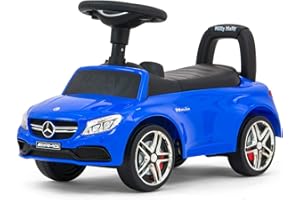 Pojazd interaktywny jeździk pchacz dla dzieci niebieski MERCEDES-AMG C63 Milly Mally