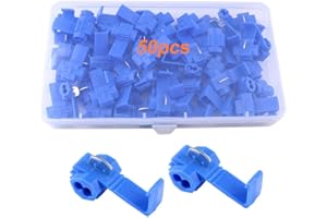 QitinDasen Złącza przewodów z blokadą Scotch, zaciski złącze, szybkie łączenie, złącza przewodów elektrycznych, złącze szybkozłącze, 50 szt. (niebieski)