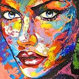 KUNST DRUCK Gemälde Leinwand modern abstrakt Bild 847 Portrait SIGNIERT 100x100