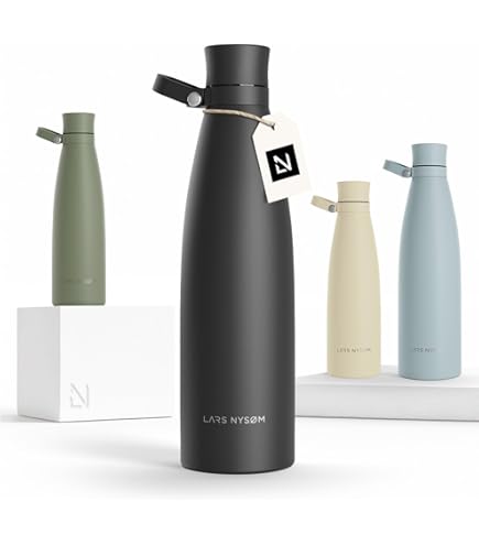 Gourde Isotherme LARS NYSM 1000ml - Inox Double Paroi, Gobelet Et Sangle - Garde Le Chaud 12h, Froid 24h - Voyage Et Sport