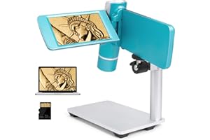 Handheld Digital Microscope LINKMICRO Kids Microscope with Screen Lightweight, Portable, 500X, 2000 mAh Battery, 8 LEDs, Capture 1080p Photos & Video, Windows Compatible, SD Card Included