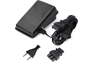 DeJivsin Compatible avec Singer Machine à Coudre, Pédale de Machine à Coudre, Pédale de Contrôle pour Machine à Coudre EU Plug, Pédale Universale avec Cordon d'alimentation pour Elna, Juki, Pfaff