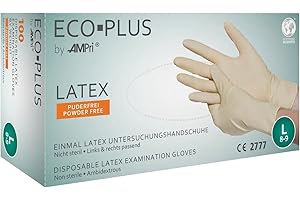 ‎AMPRI Eco-Plus Latex Einweghandschuhe, ungepudert, Gr. L