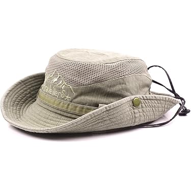 ehsbuy Zonnehoed voor dames en heren, Opvouwbare Vissershoed, Safari Boonie Cap, UPF 50 bescherming Multifunctionele halsdoek