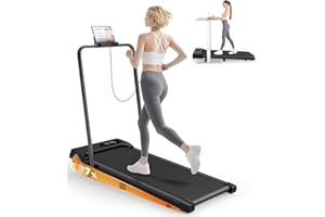 HomeFitnessCode Walking Pad with Incline, 2.5HP Under Desk Treadmills for Home with Folding Handle,1-8km/h Speed Range,LED Display & Remote Control,No Assembly