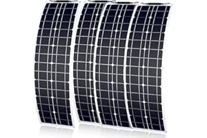 YINGGUANG Panel solar flexible de 200 W, 12 V, monocristalino, resistente al agua y ultrafino, para caravanas, barcos, casas y superficies irregulares (50 W x 4)
