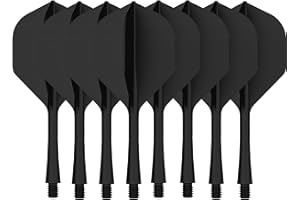 BeoTnp 8PCS Darts Accessories, Integrated Dart Flights and Stems All in One, 31 x 68mm Standard Shape, Darts Flight and Shaft, for Competitive Darts and Practice Sessions(Black)